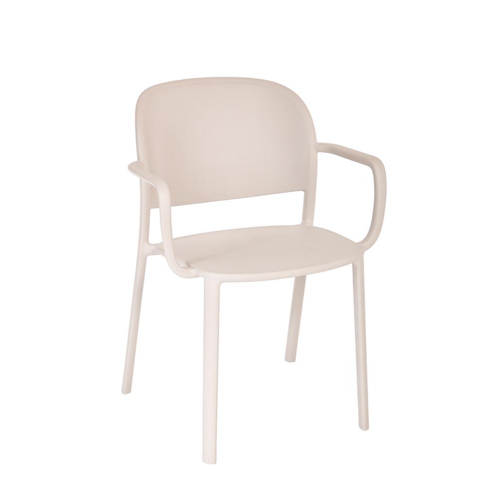 Fauteuil d'ext�rieur avec accoudoirs Lucia en polypropyl�ne - Perle