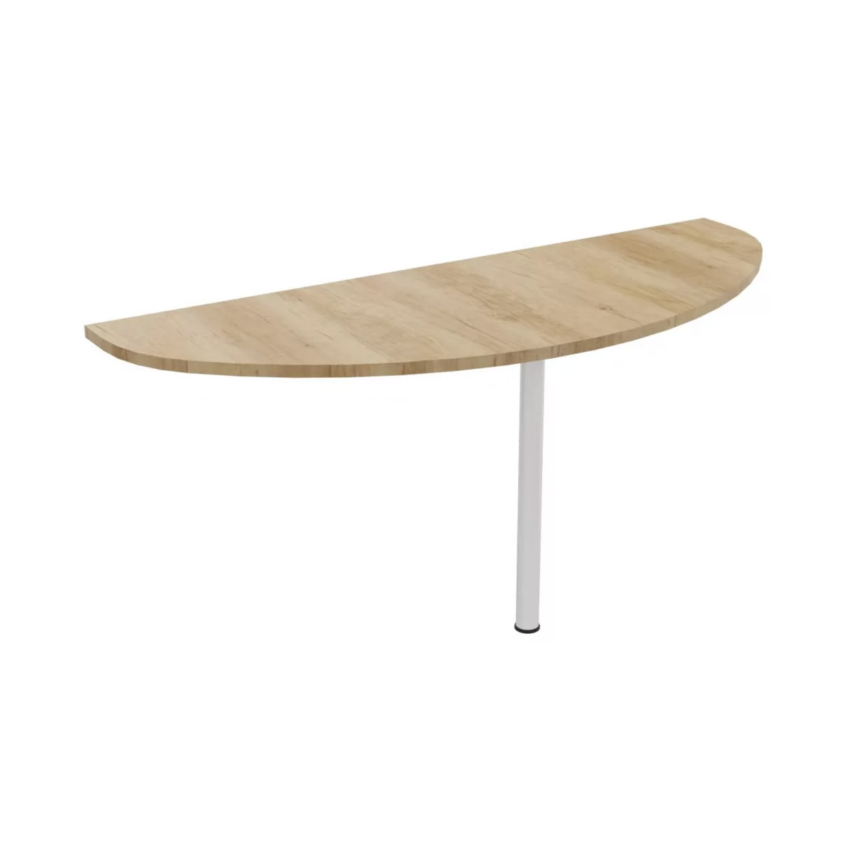 Extension Demi-lune NF Environnement Ch�ne Nebraska - H 72 X L160 cm - Pied tube Blanc