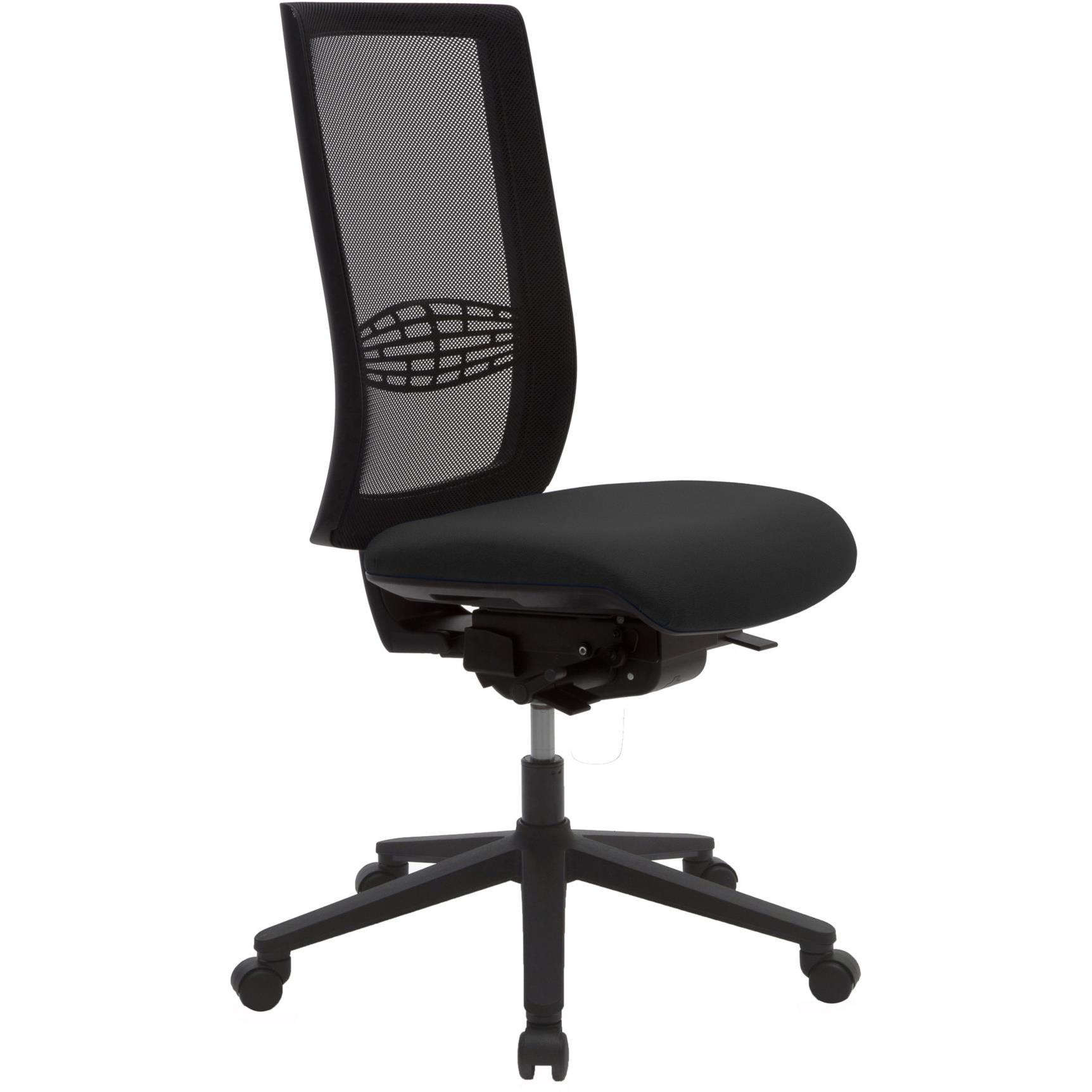 Sige de bureau Iris 2 en maille et tissu - dossier 66 cm - noir