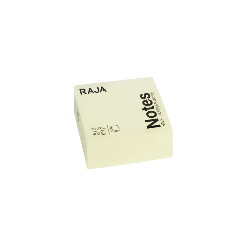 Cube de Notes repositionnables 76 x 76 mm - jaune pastel - bloc de 400 feuilles - bloc 400 feuilles