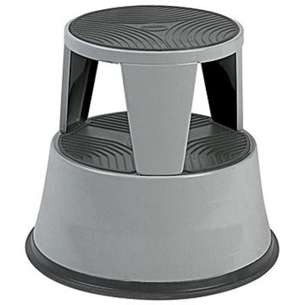 Marchepied tabouret mtal - gris fonc