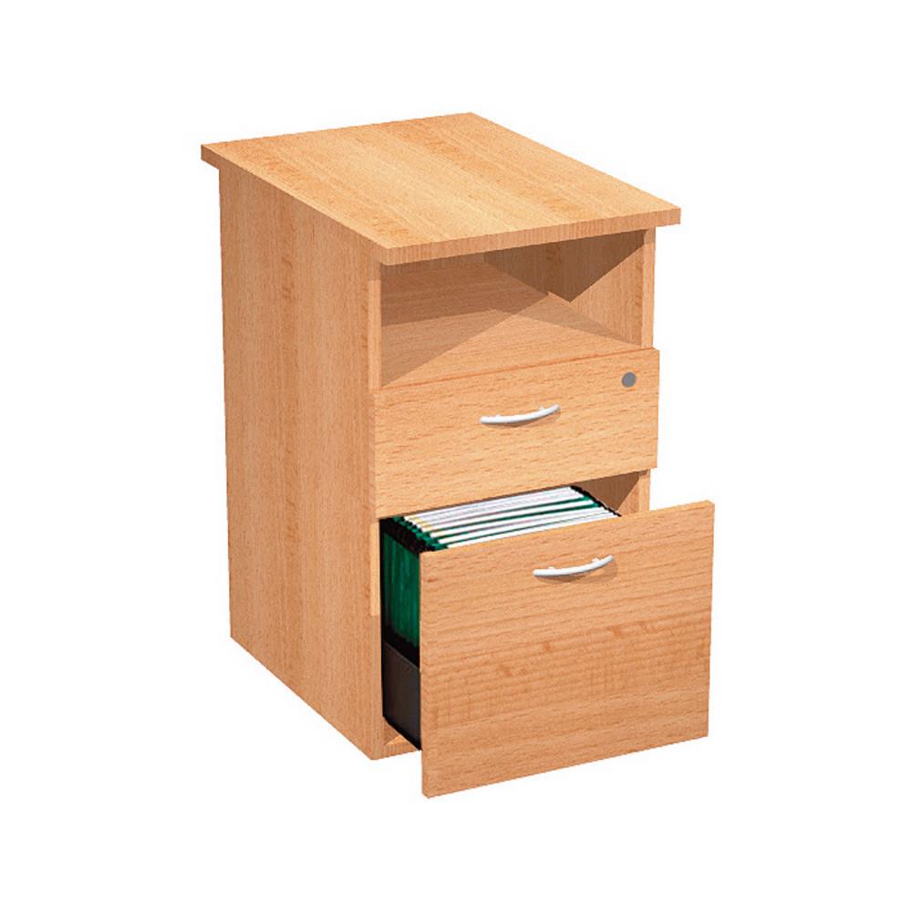 Caisson Pulse hauteur bureau - 2 tiroirs - prof. 80 cm - h�tre