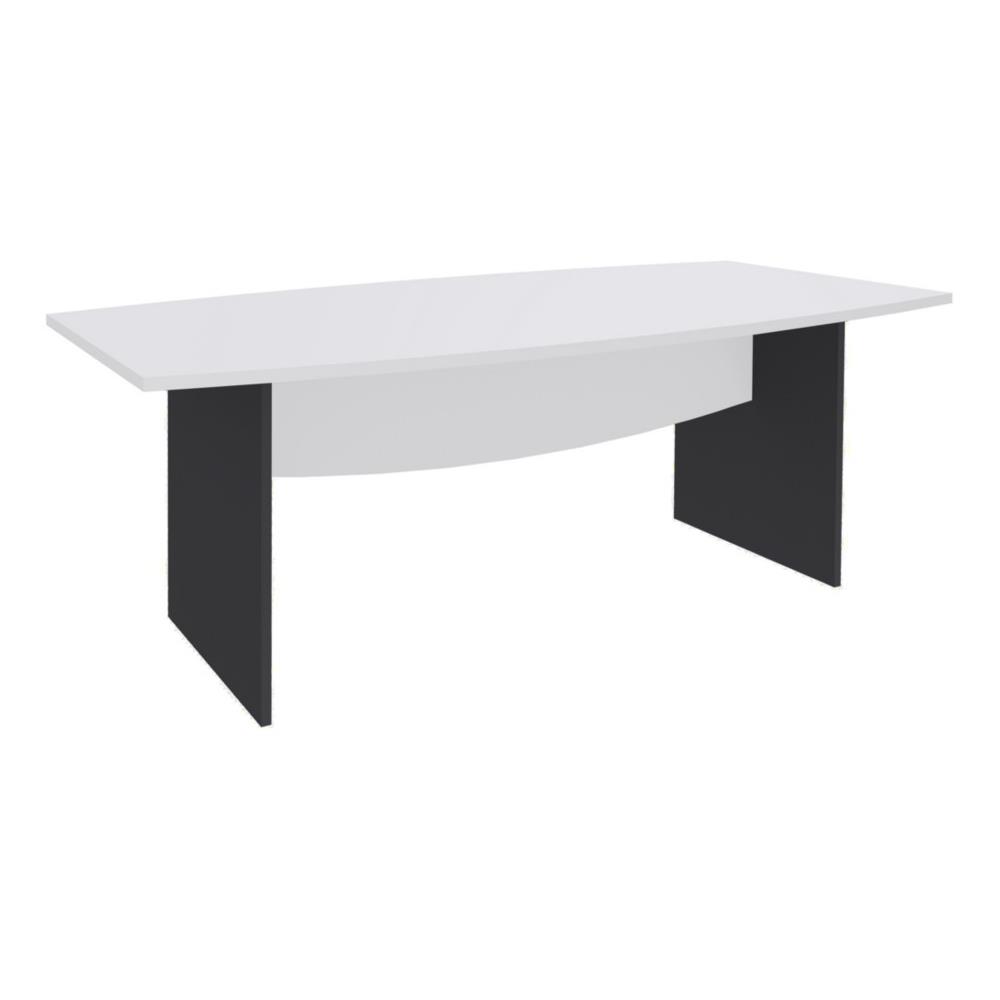 Table tonneau Impact 2 - L 200 x P 100 cm - plateau blanc - pieds anthracite