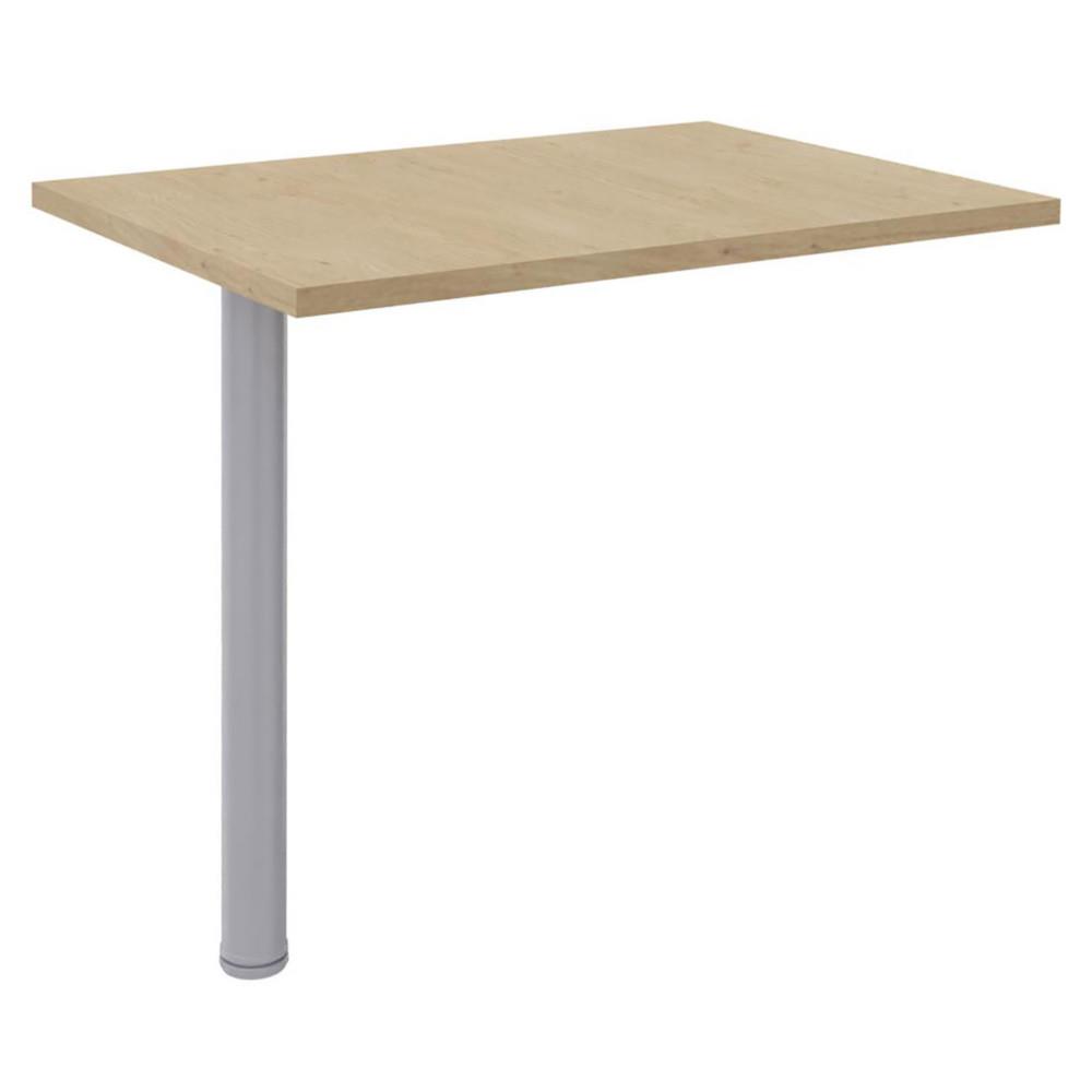 Extension pour bureau Axiome,Activity rectangle Ch�ne L 60 x 80 cm Pied tubulaire Aluminium