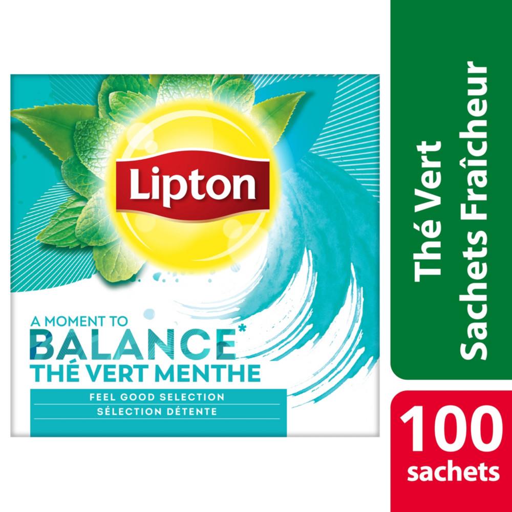 Bote de 100 sachets de th vert  la menthe