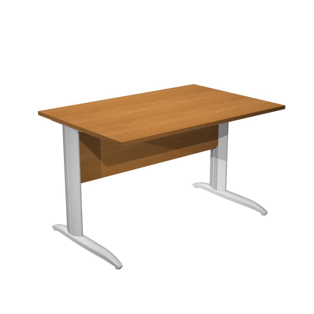 Bureau droit Pulse m�tal - L120 x P80 cm - plateau aulne - pieds L aluminium
