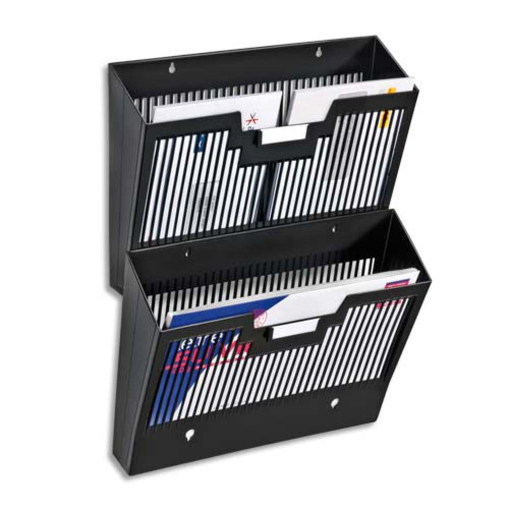 Corbeille  courrier murale vintage CEP Ecoline - 24 x 32 cm - L36 x H25,7 x P9,5 cm - noir