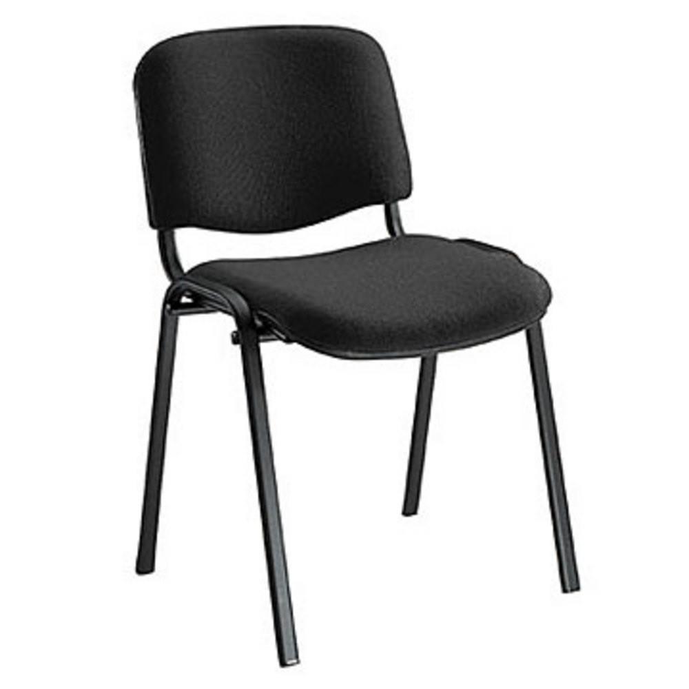 Chaise de runion & Confrence - tissu - noir - pieds noirs