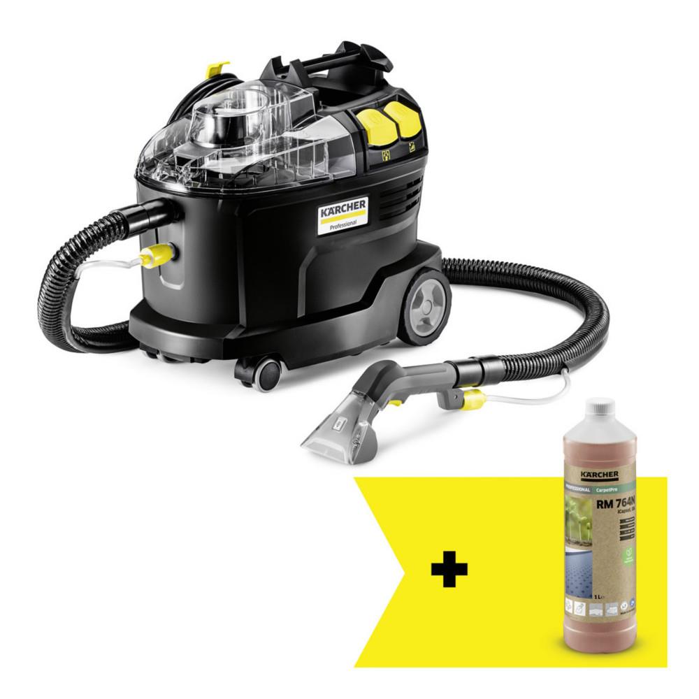 Injecteur-Extracteur Puzzi Karcher 8/1 CO!Further avec flacon 1L de d�tergeant - Noir et jaune