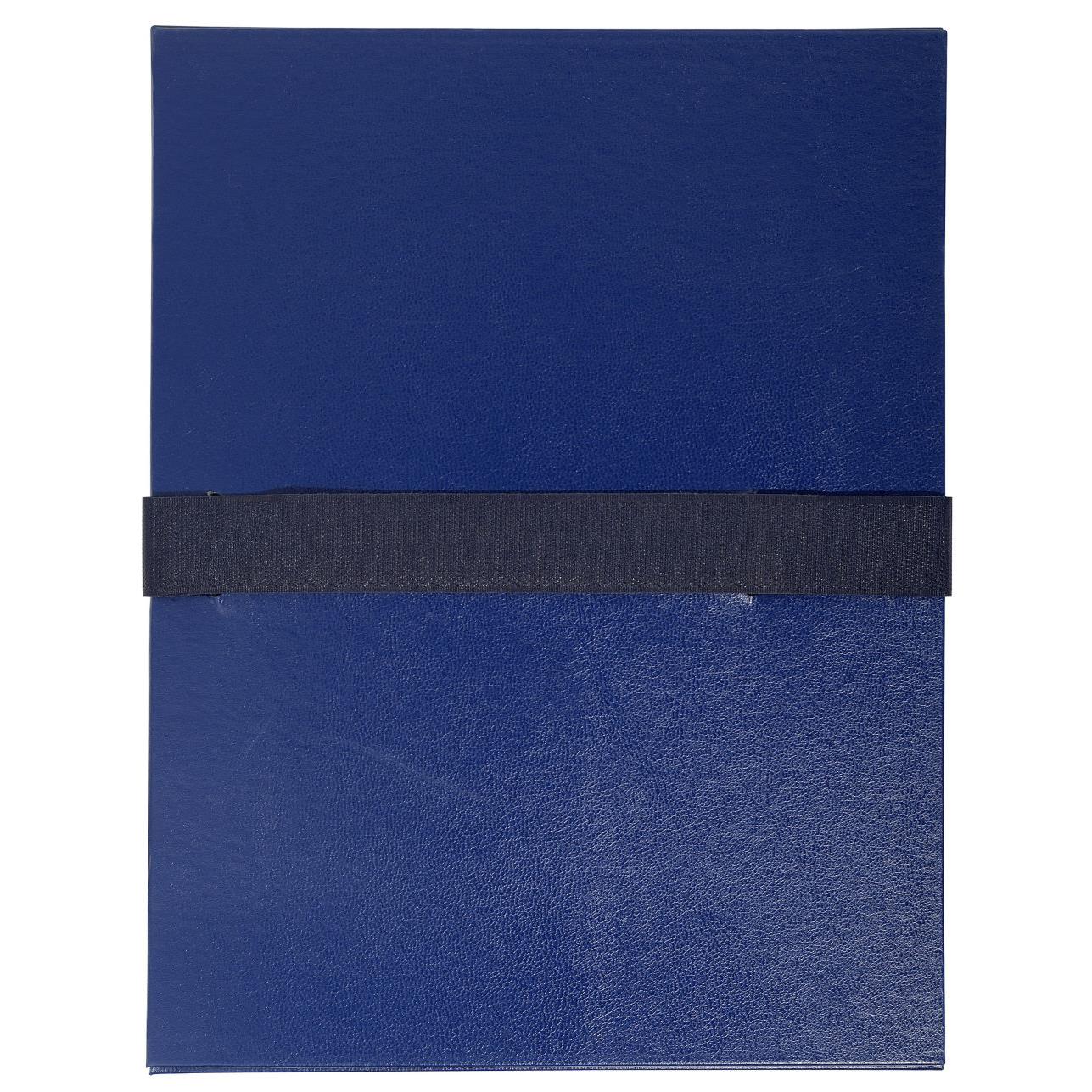Chemise extensible  rabat Exacompta jusque 13 cm - fermeture  sangle Velcro - capacit 1000 feuilles A4 - bleu