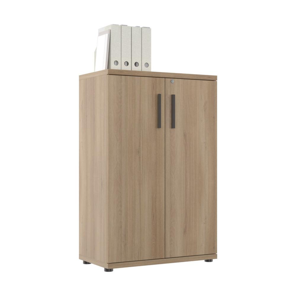 Meuble de rangement mi-haut Vertex  2 portes L 80 X H 123 cm - Chne Bocage