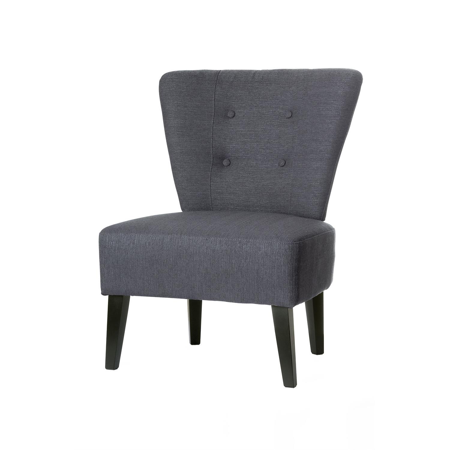 Sige d'accueil Brighton - pieds bois noir - tissu anthracite