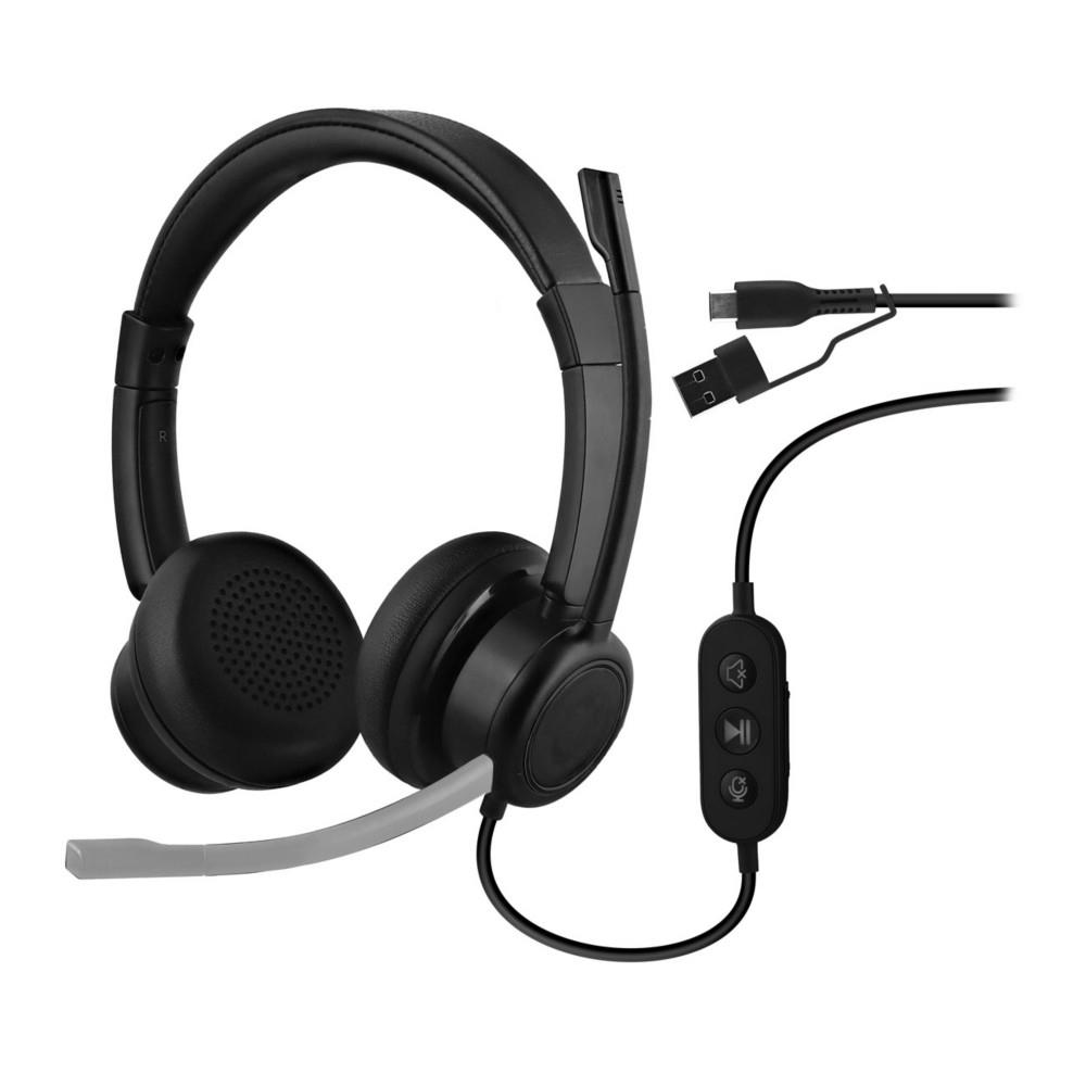 Casque filaire TNB professionnel ACTIV200S - T�l�commande - Connexion USB-A et USB-C - Noir