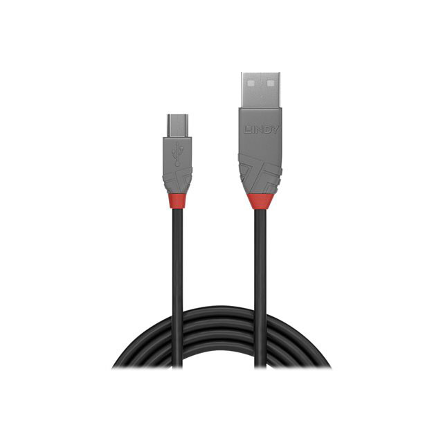 Lindy 36725 cble usb usb 2.0 5 m usb a mini-usb b noir