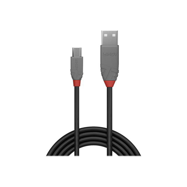 Lindy 36732 cble usb usb 2.0 1 m usb a micro-usb b noir, gris
