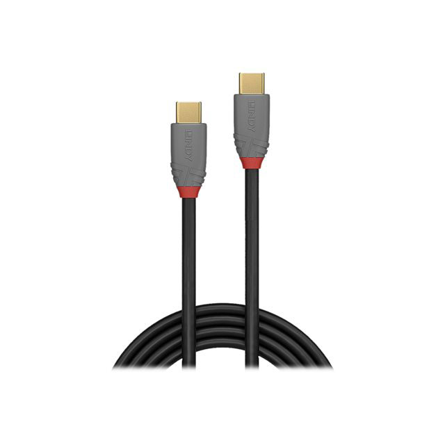 Lindy c�ble usb 3.2 type c vers c, 20gbit/s, 100w, pd, anthra line, 0.5m