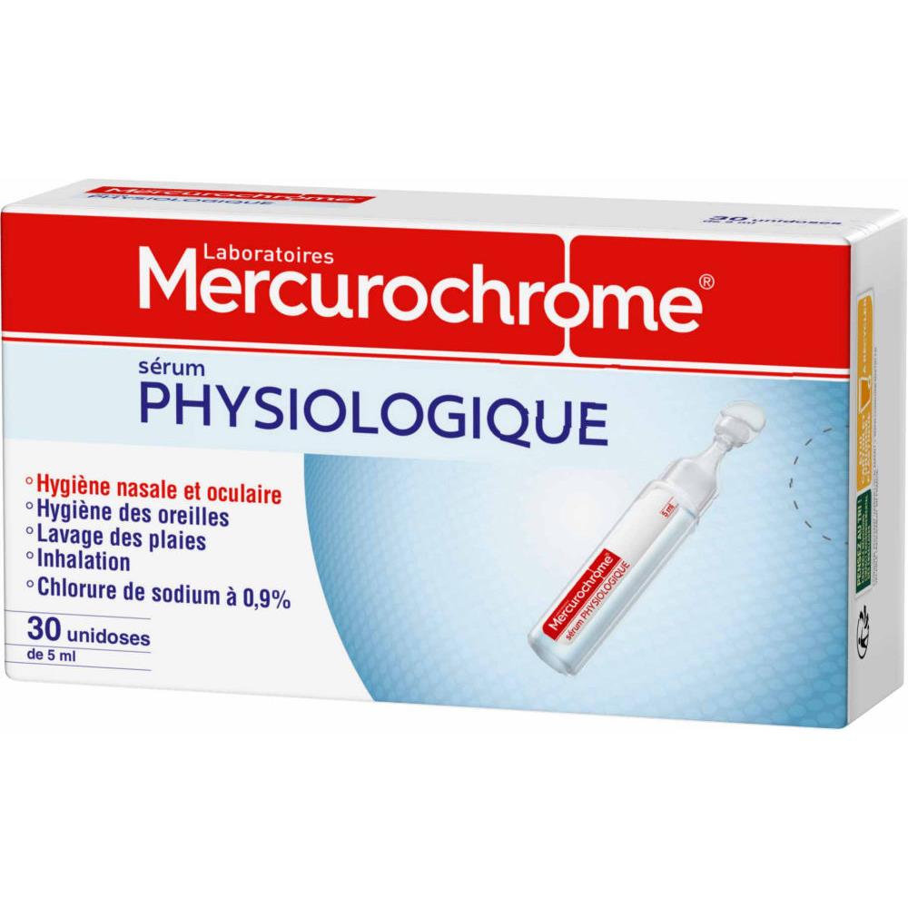 Doses de serum physiologique Mercurochrome - 5ml - bote de 30