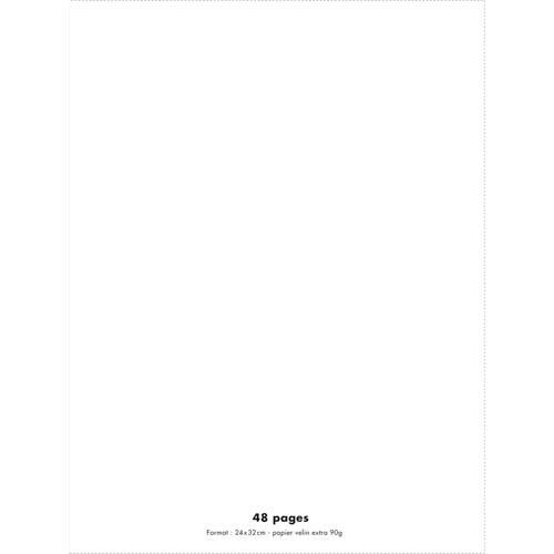 Cahier co - piqu - couverture polypro - 48 pages - 24 x 32 cm - 90g - grands carreaux - incolore
