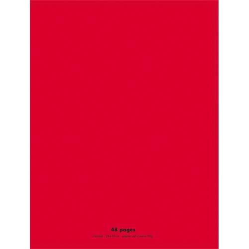 Cahier co - piqu - couverture polypro - 48 pages - 24 x 32 cm - 90g - grands carreaux - rouge