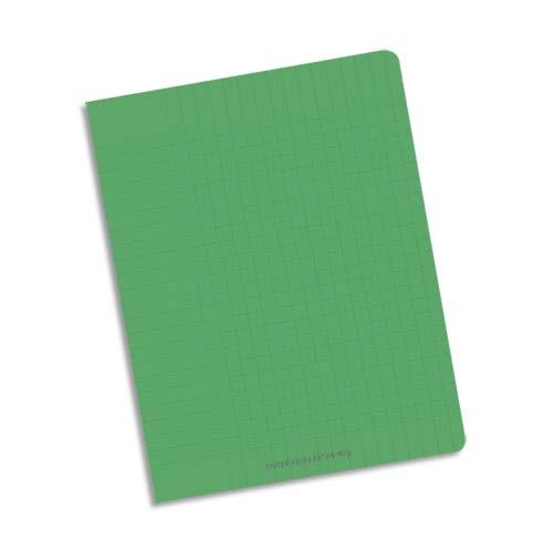 Cahier co - piqu - couverture polypro - 96 pages - 24 x 32 cm - 90g - petits carreaux - vert
