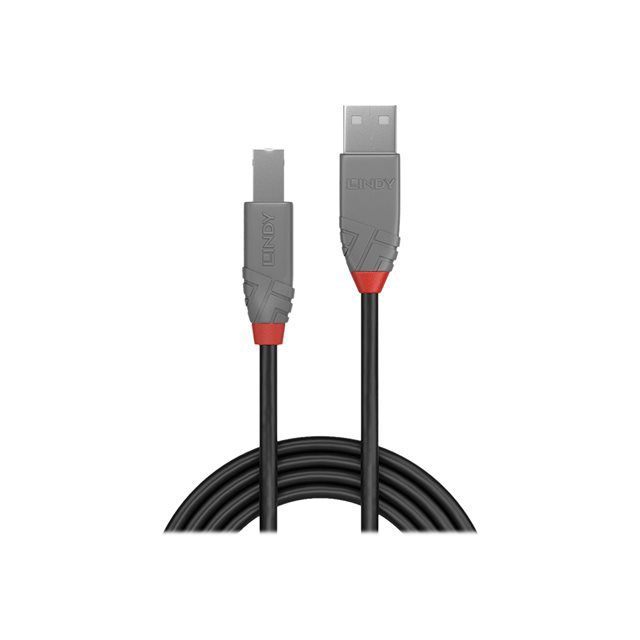Lindy 36670 cble usb usb 2.0 0,2 m usb a usb b noir, gris