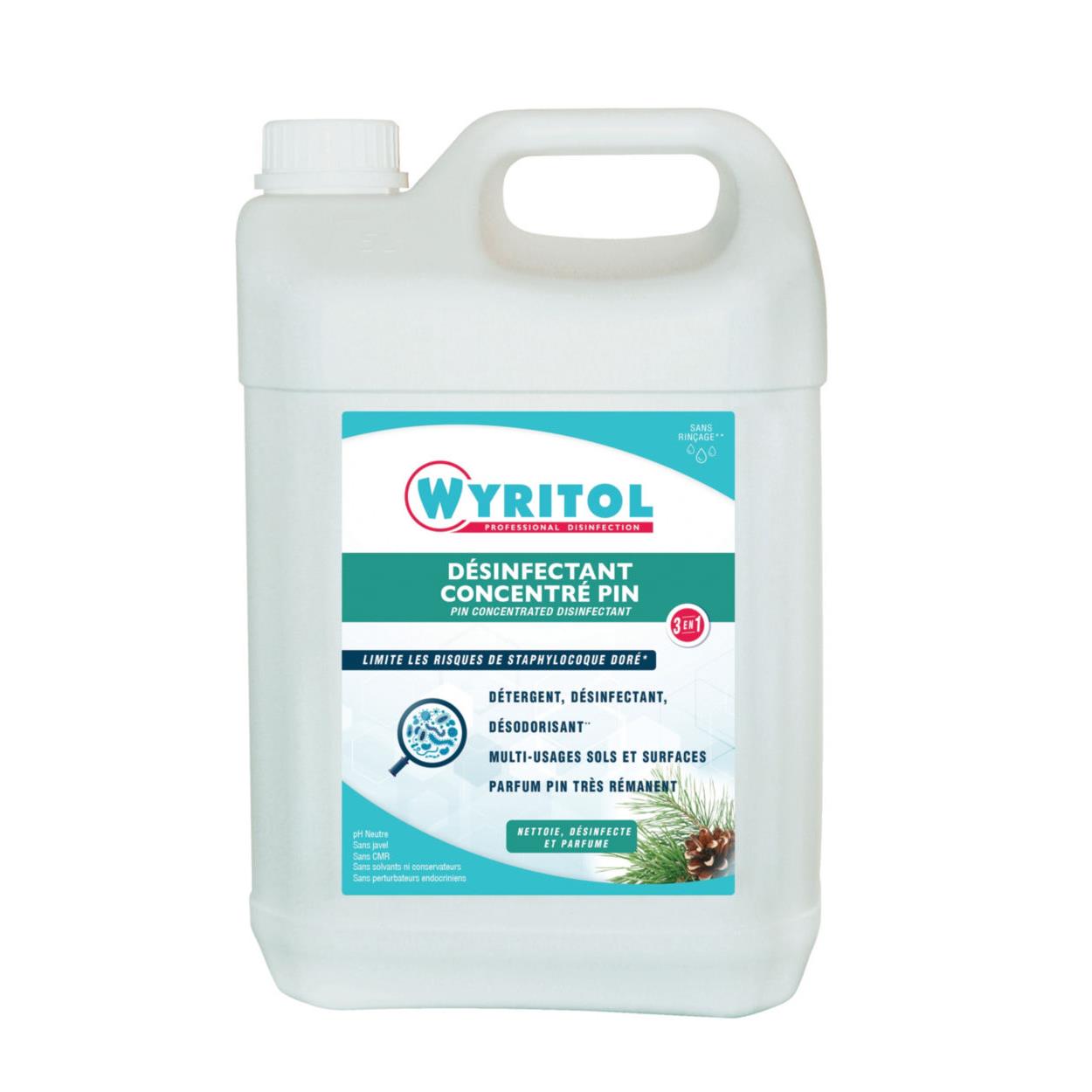 Nettoyant Wyritol multi-usages 3D Bactrisol plus - parfum pin - 5L