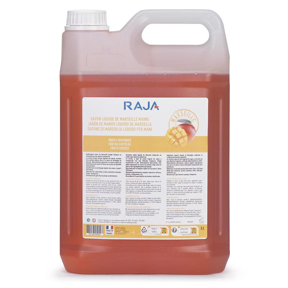 Savon de Marseille liquide RAJA pour les mains Bidon 5l parfum fruits exotiques