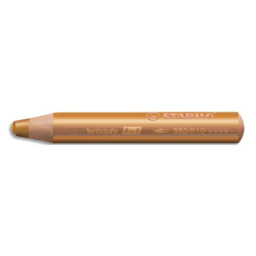 Crayon de couleur Stabilo woody 3in1 multi-surfaces mine extra-large (10 mm) - Or