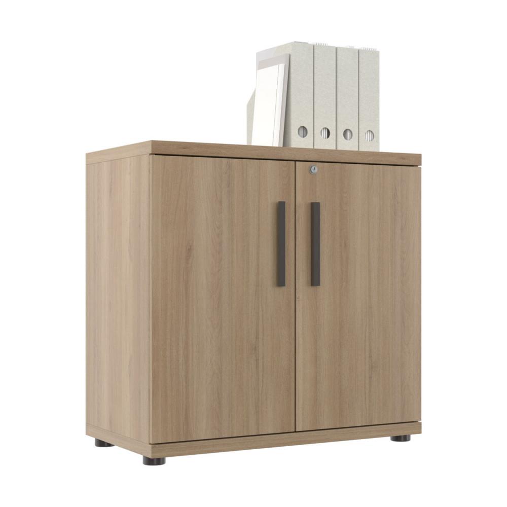 Meuble de rangement bas Vertex 2 portes L80 X H 78 cm - Ch�ne Bocage