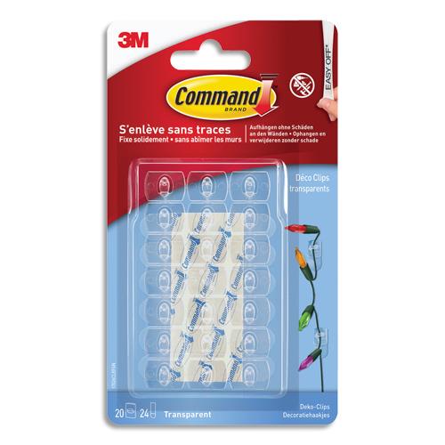 Blister de 20 mini crochets d�co transparents Command