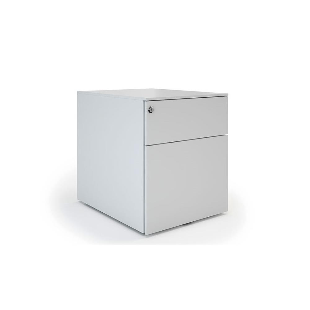 Caisson mobile m�tal Classic - 2 tiroirs - Aluminium