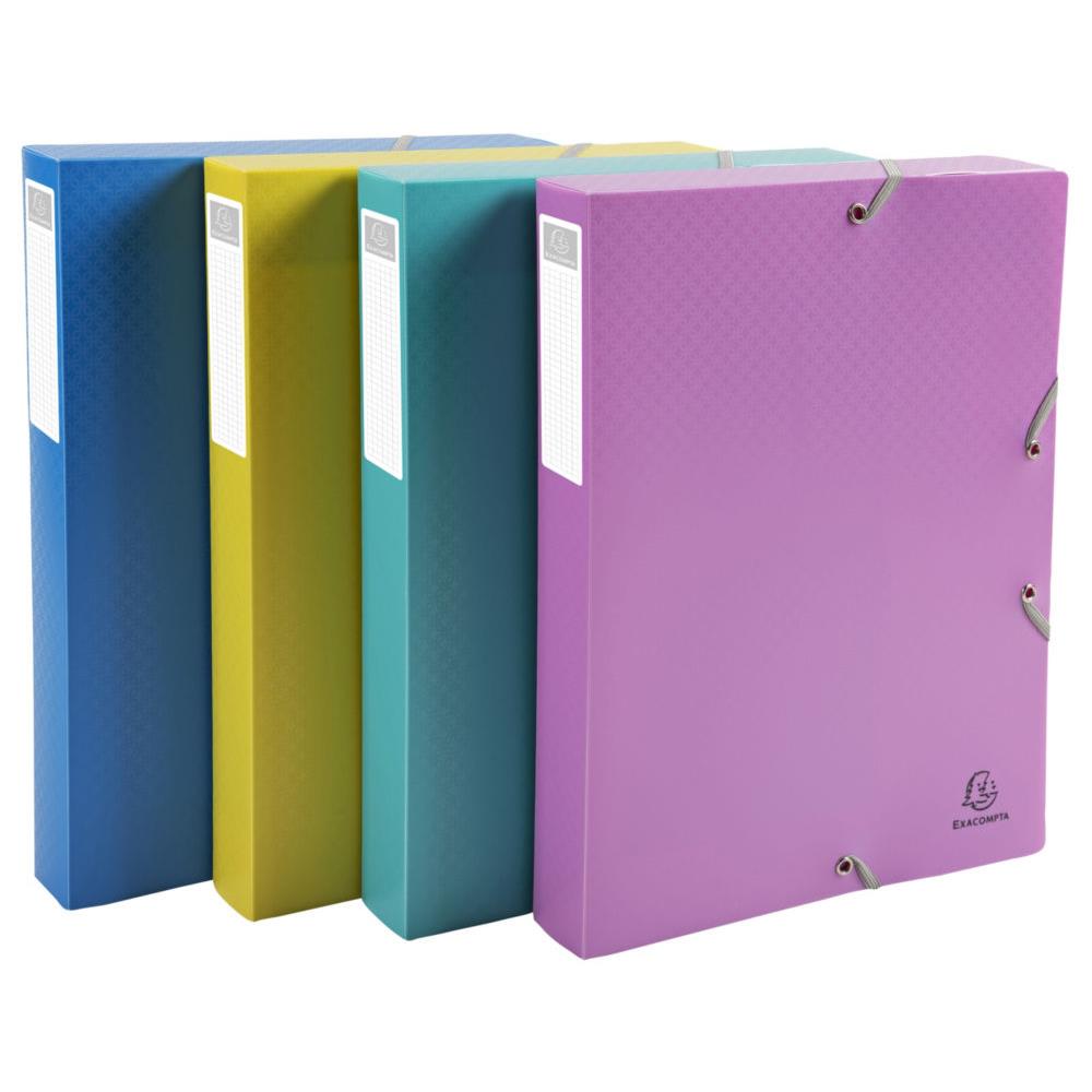 Bote de classement A4 Exacompta Forever Young en polypropylne recycl Dos 4 cm - Assortis