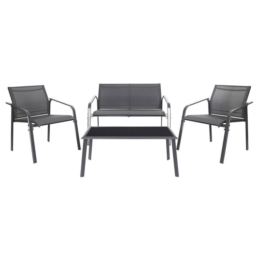 Salon de jardin Rimini - 3 assises et 1 tables - Gris