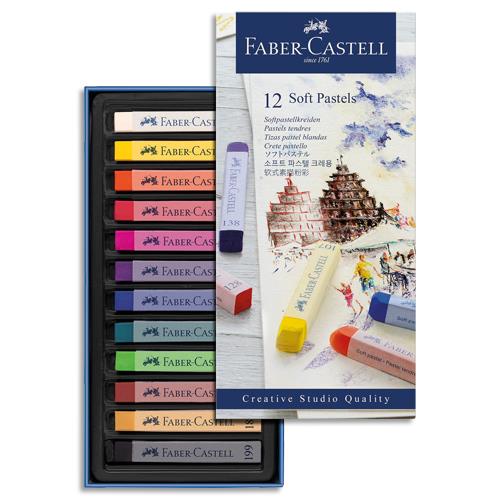 Bote de 12 pastels tendres Faber Castell Crative Studio - Couleurs intenses et facilement miscibles