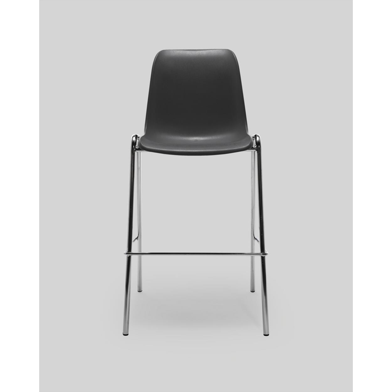 Tabouret coque en polypropyl�ne gris anthracite - hauteur 75 cm