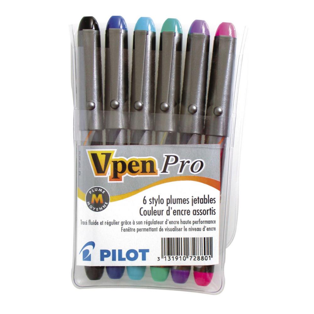 Stylo-plume Pilot V-Pen moyenne pointe - assortis