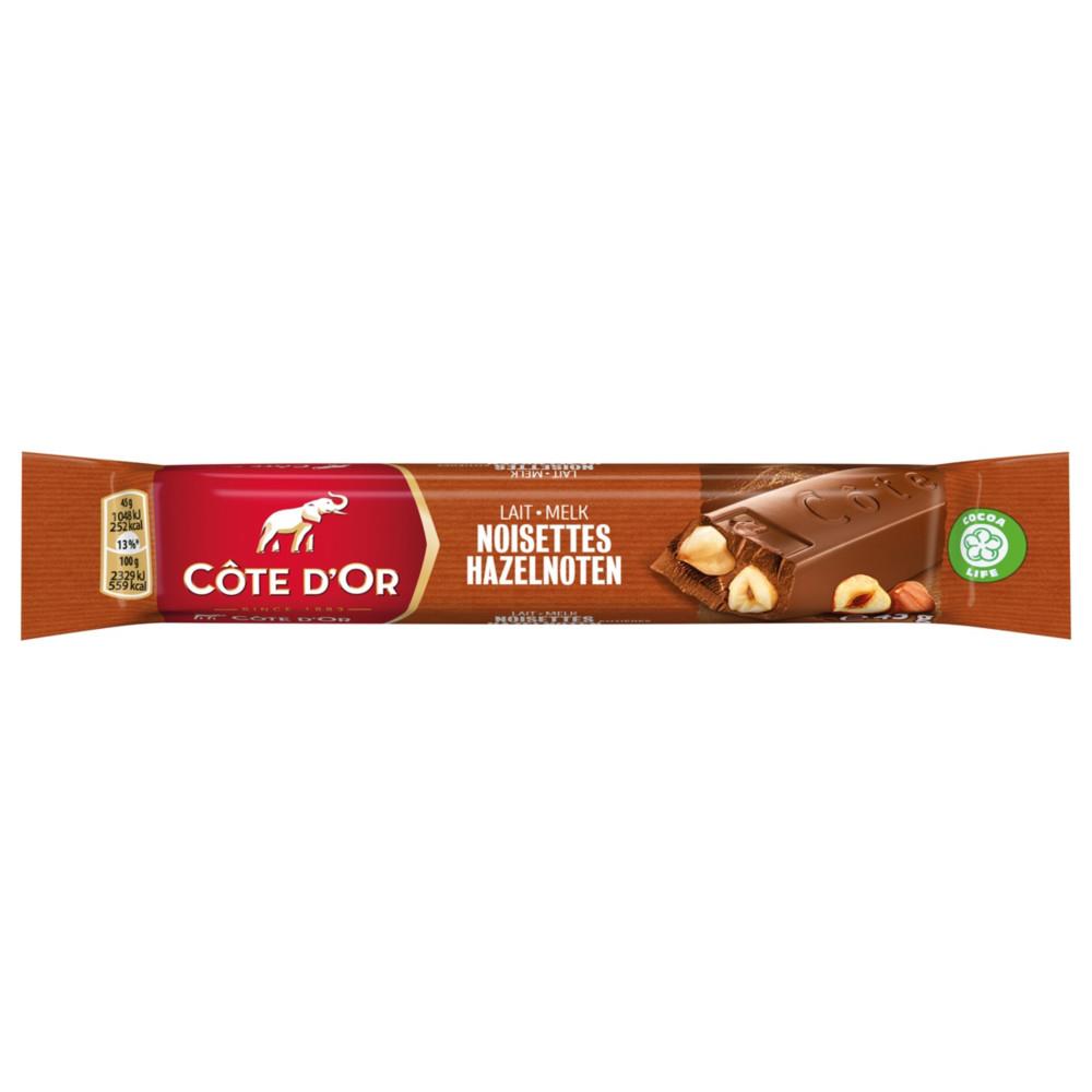 Barre de chocolat au lait avec noisettes entires Cte d'or - 45 g - lot de 32