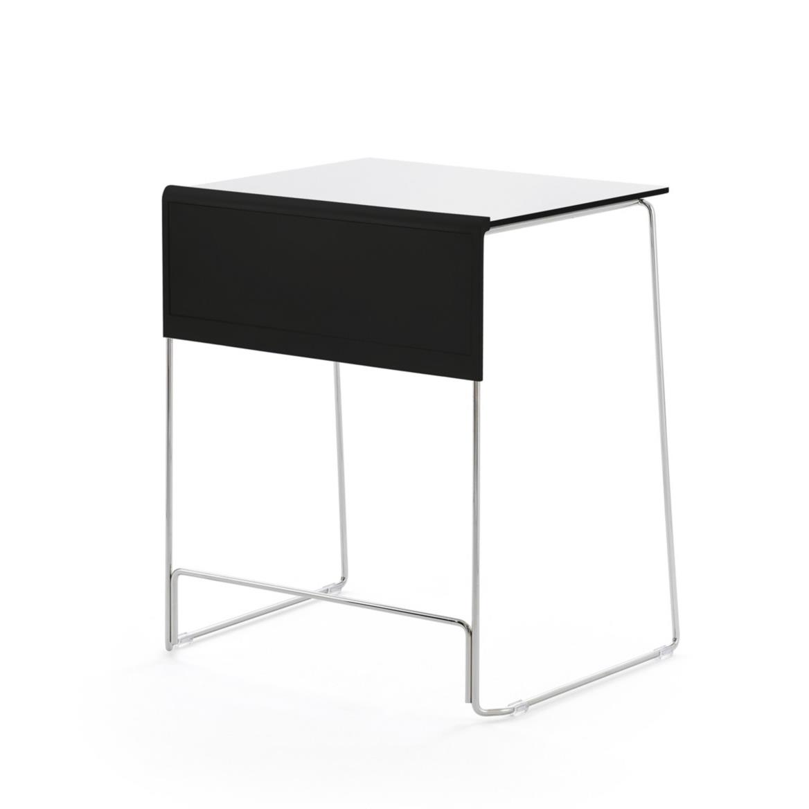 Table de formation empilable Erika - 66,5 x 52,5 cm - blanc , pieds chroms