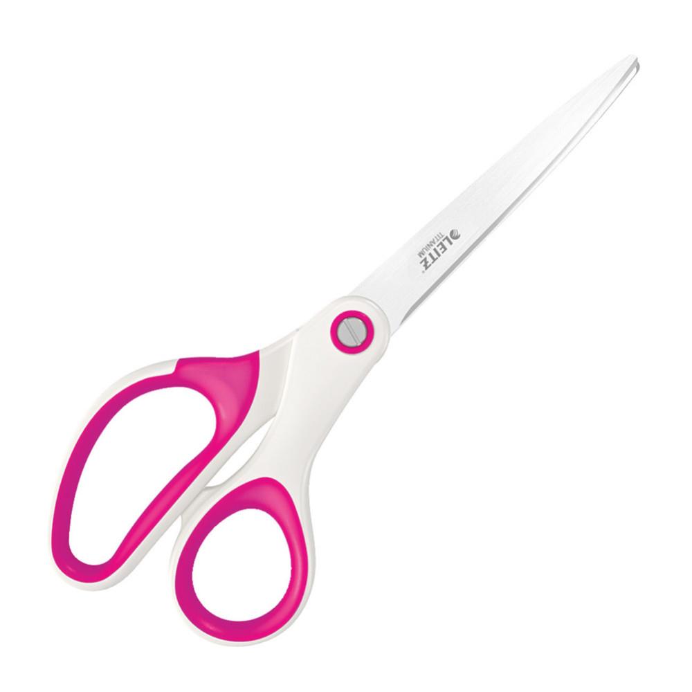 Ciseaux Leitz WOW pour droitiers aux bouts ronds - Longueur 21 cm - Rose