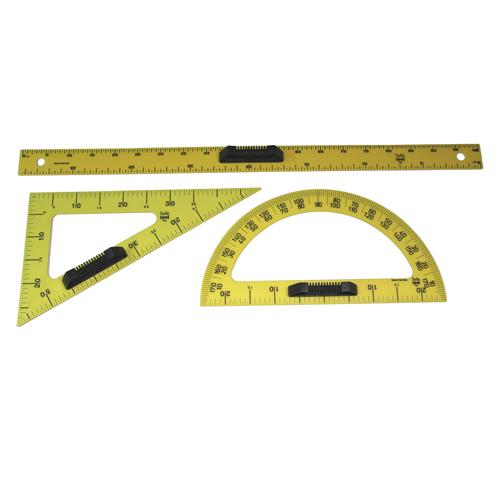 Set traage tableau aimant rgle equerre rapporteur plastique incassable jaune