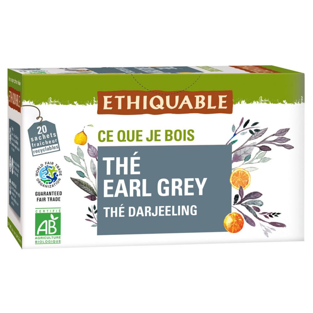 Sachets de th noir earl grey Darjeeling - paquet 20 units