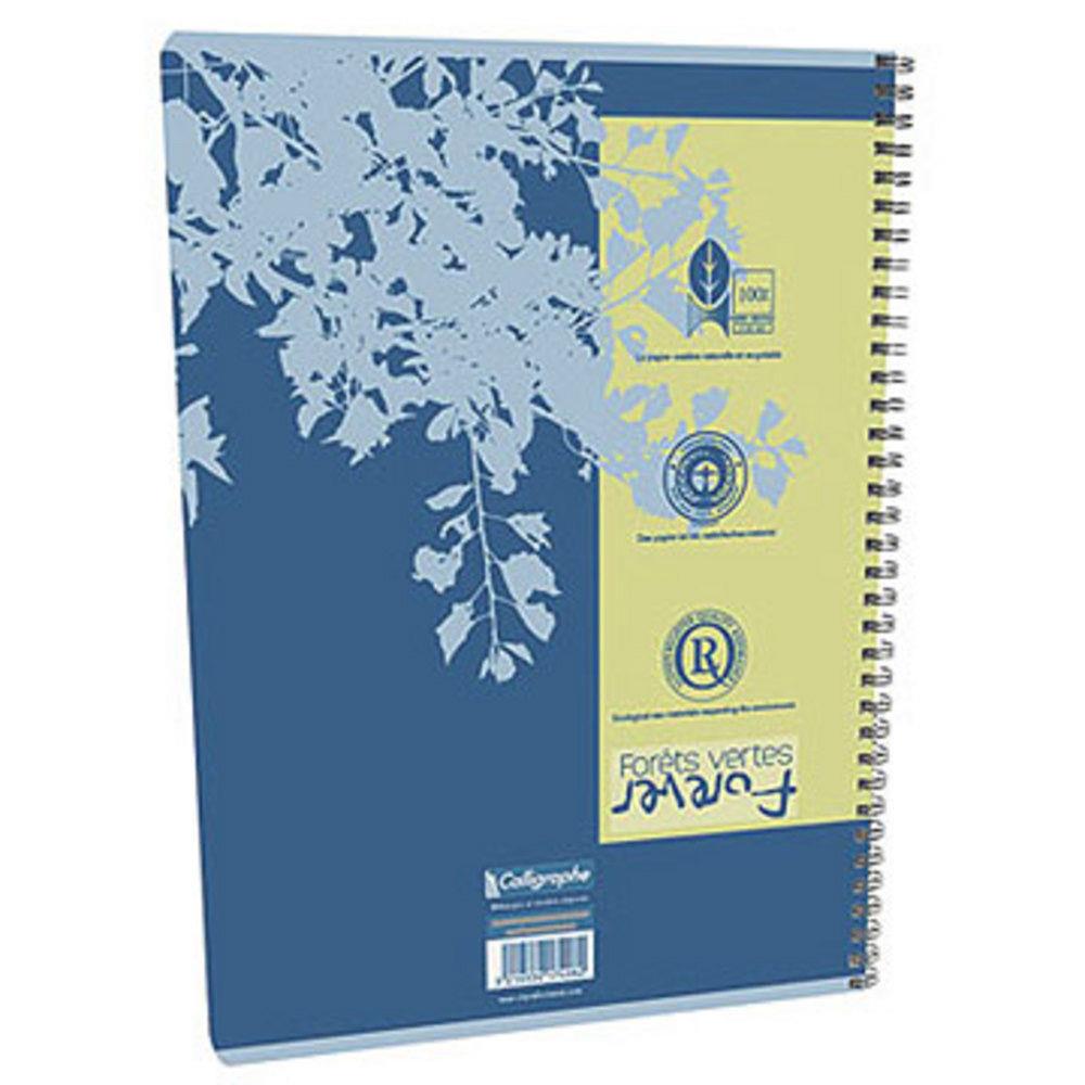 Cahier  Calligraphe Forever - A4 - spirales - 180 pages - 5x5 - papier recycl & certifi - 21 x 29,7 cm - bloc 90 feuilles