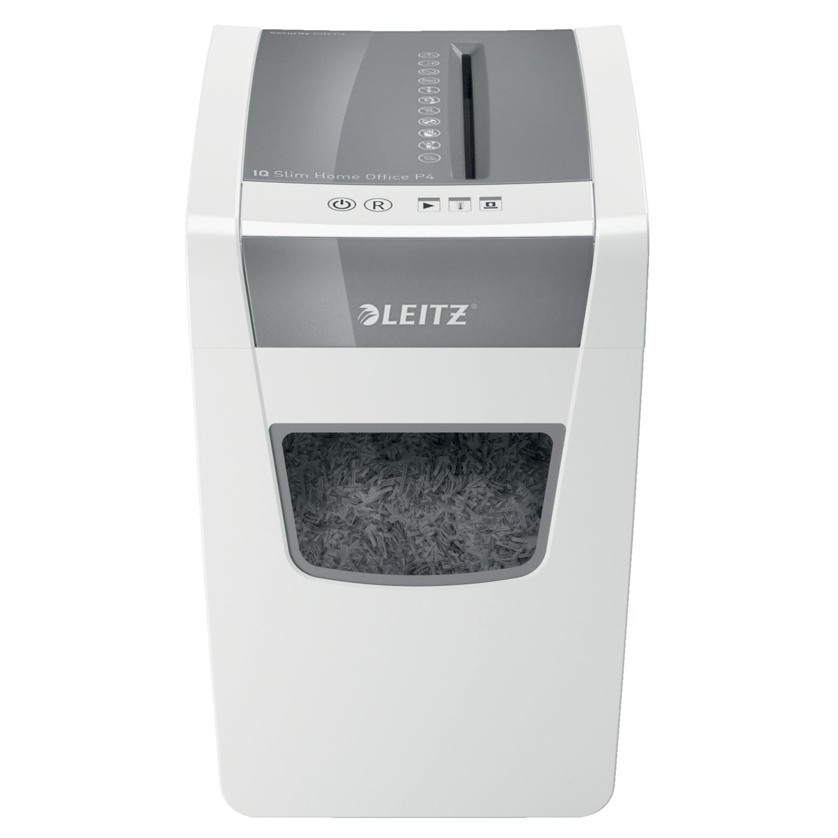 Leitz iq slim office p-4 destructeur de papier destruction croise 22 cm blanc