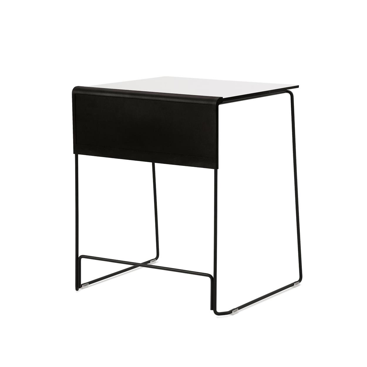 Table de formation empilable Erika - 66,5 x 52,5 cm - blanc , pieds noirs