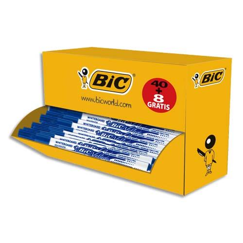 Pack 48 marqueurs effaables  sec Bic Velleda 1721 - pointe fine - bleu
