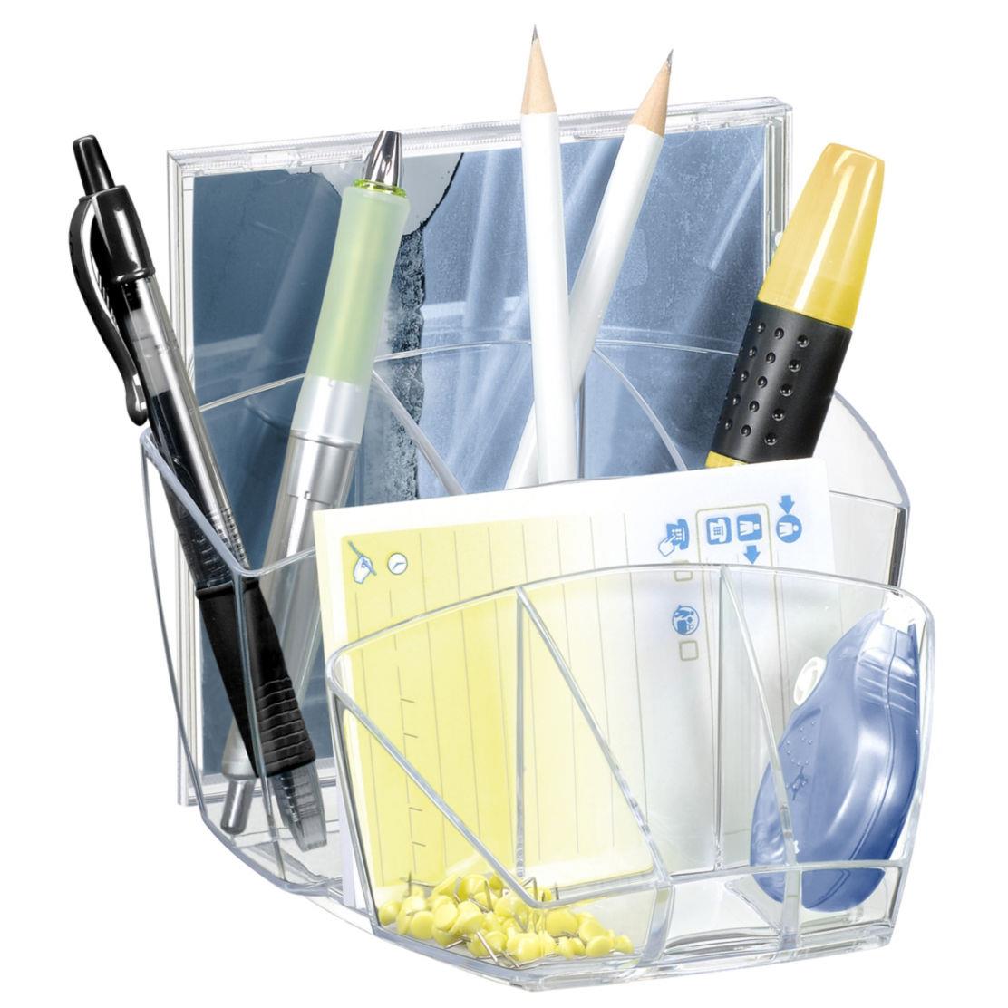 Pot  crayons Cep 8 compartiments - coloris Cristal
