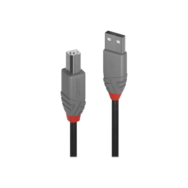Lindy 36677 cble usb usb 2.0 10 m usb a usb b noir, gris, rouge