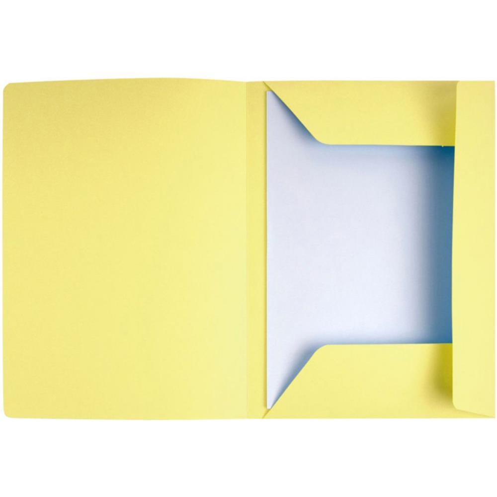 Chemise 3 rabats avec cadre d'indexage Exacompta Super 250 - carte 210 g - jaune - paquet de 50