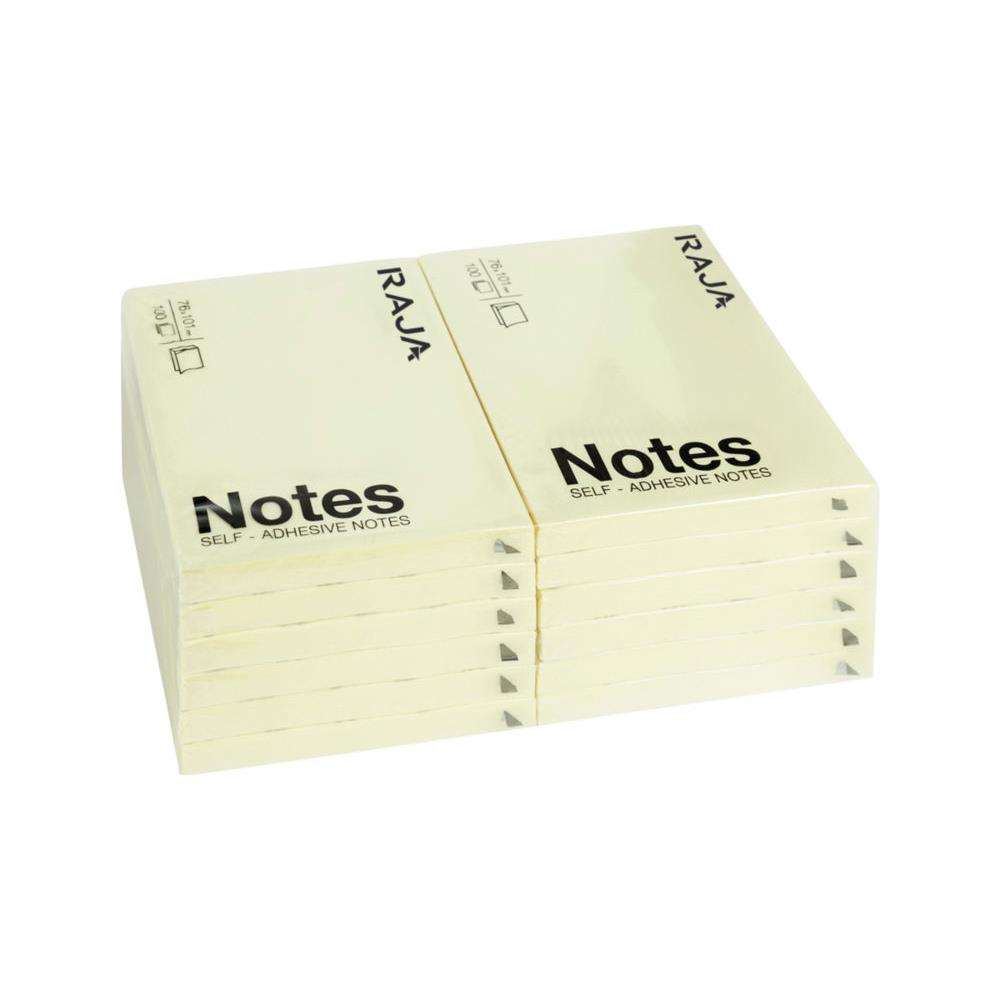 Notes repositionnables 76 x 101 mm - jaune pastel - bloc de 100 feuilles