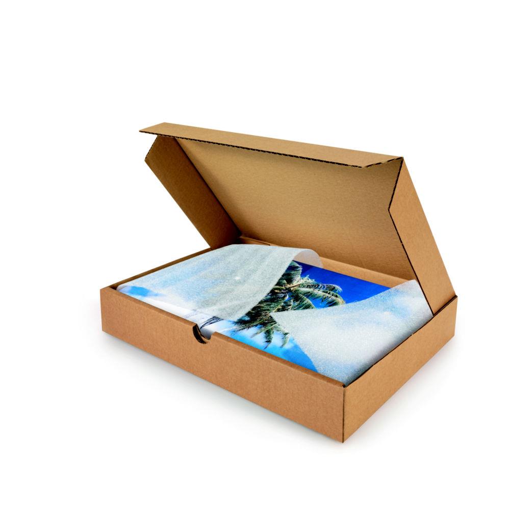 Bote postale plate en carton simple cannelure brun - Format A3 L.int. 43 x l.31 x H.5 cm - Lot de 50